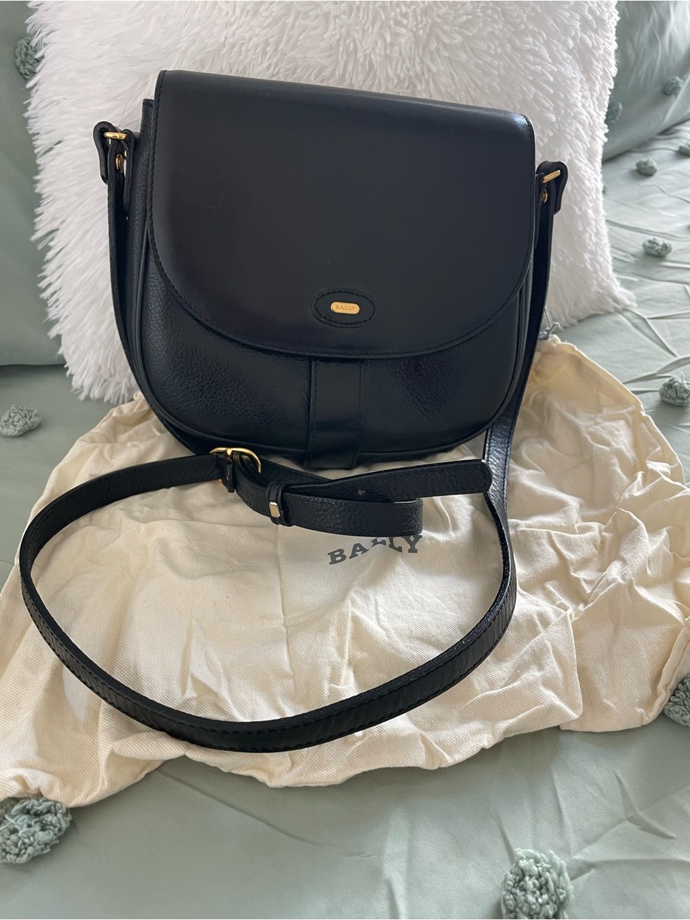 Bally crossbody bag crafted from black leather